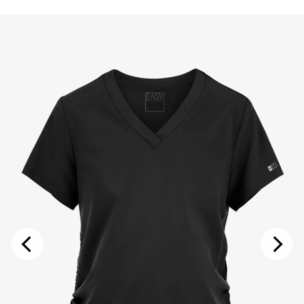 Black V-Neck Short Sleeve Maternity Scrub Top